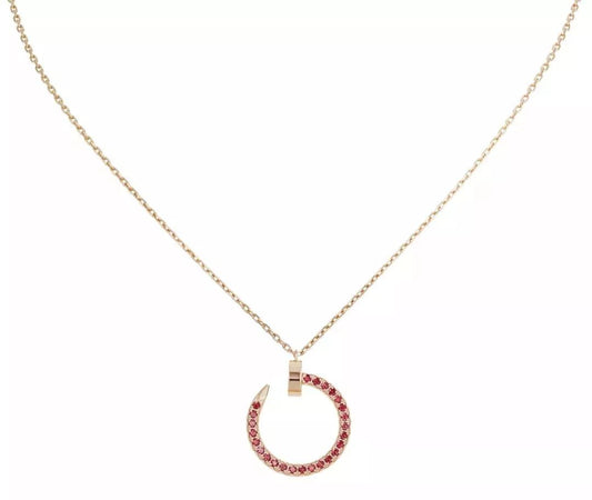 [OAK JURI]JUSTE NECKLACE GOLD RED DIAMONDS