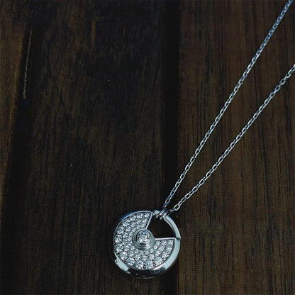 [OAK JURI]AMULETTE SILVER FULL DIAMOND NECKLACE