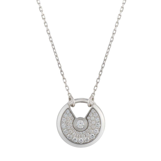 [OAK JURI]AMULETTE SILVER FULL DIAMOND NECKLACE