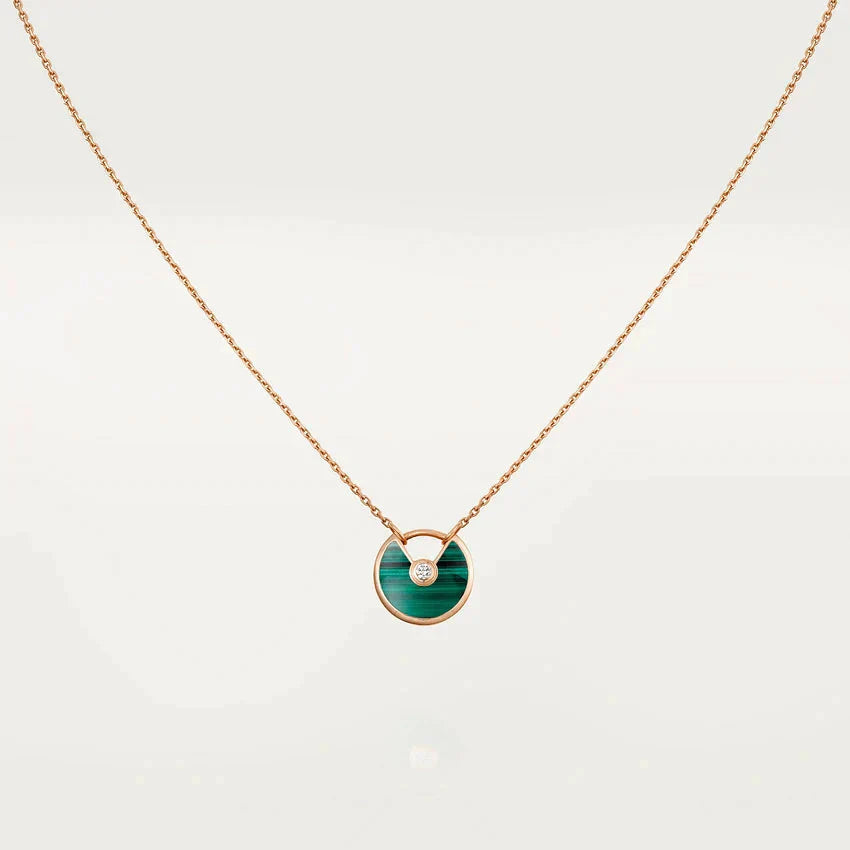 [OAK JURI]AMULETTE ROSE GOLD MALACHITE NECKLACE