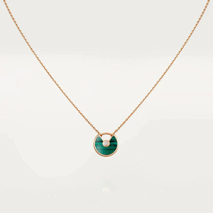 [OAK JURI]AMULETTE ROSE GOLD MALACHITE NECKLACE