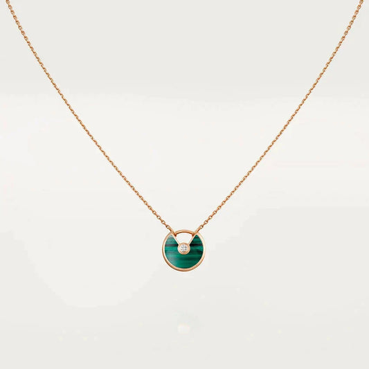 [OAK JURI]AMULETTE ROSE GOLD MALACHITE NECKLACE