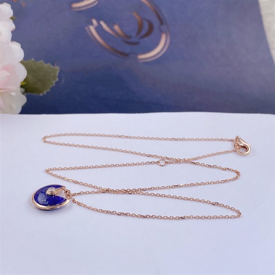 [OAK JURI]AMULETTE ROSE GOLD AGATE NECKLACE