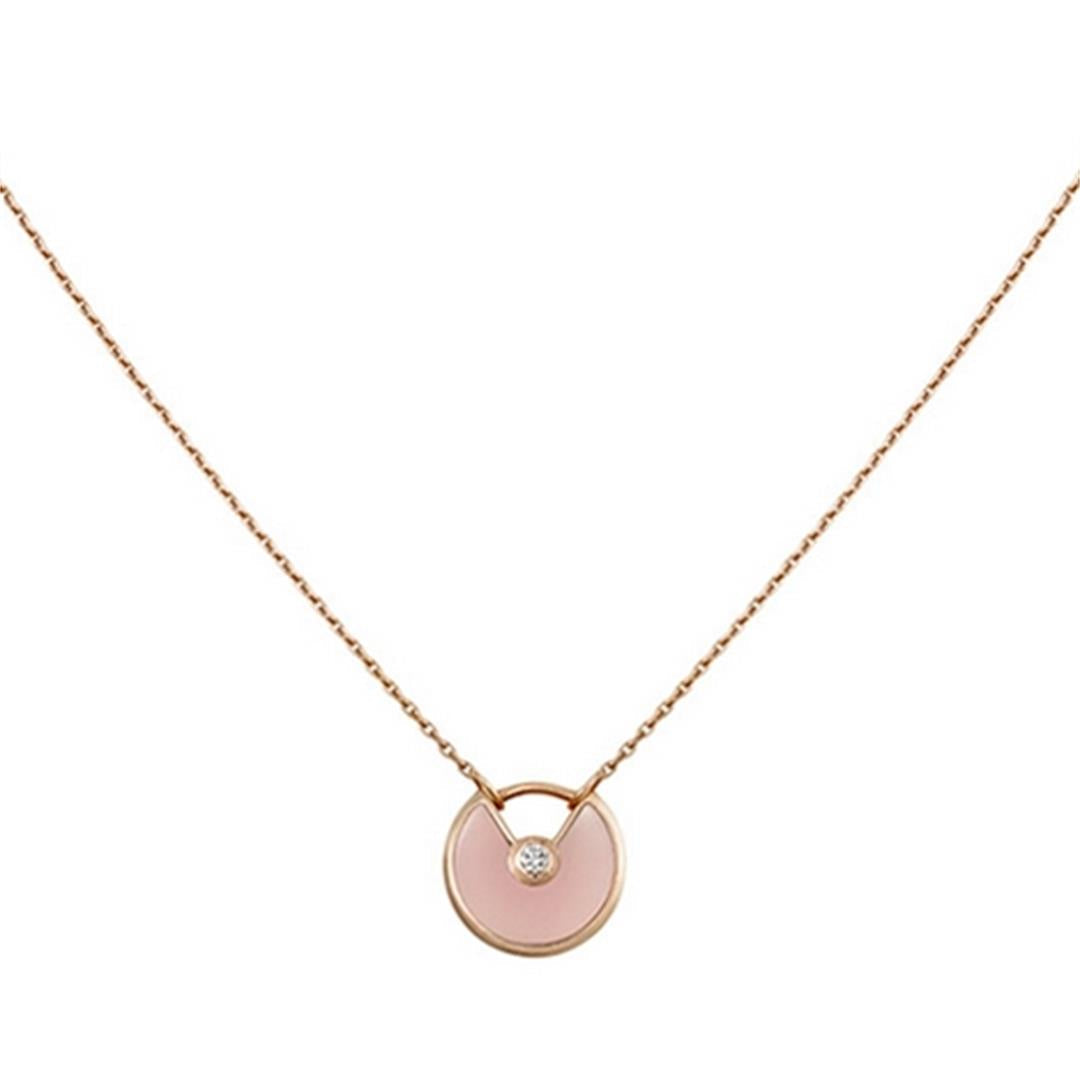 [OAK JURI]AMULETTE ROSE GOLD PINK MOP NECKLACE