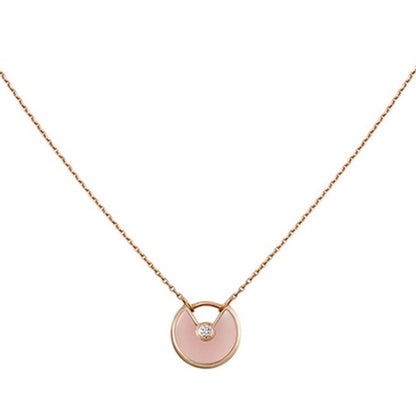 [OAK JURI]AMULETTE ROSE GOLD PINK MOP NECKLACE