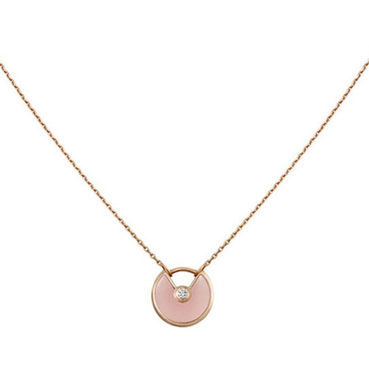 [OAK JURI]AMULETTE ROSE GOLD PINK MOP NECKLACE