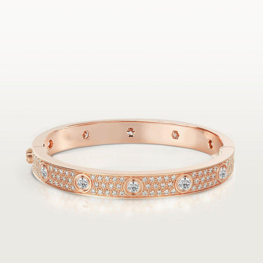 [OAK JURI]LOVE BRACELET 6.1MM DIAMOND-PAVED 10 BIG DIAMONDS