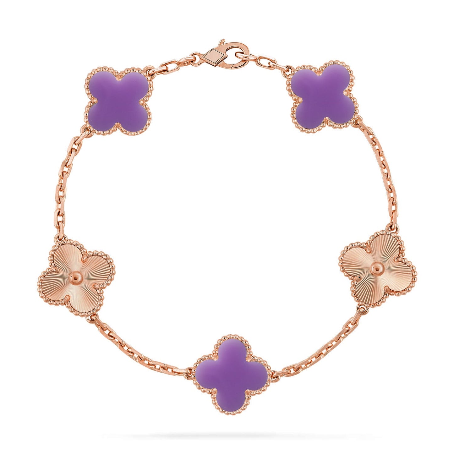 [OAK JURI]CLOVER 5 MOTIF LIGHT PURPLE BRACELET COLLECTION