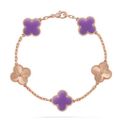 [OAK JURI]CLOVER 5 MOTIF LIGHT PURPLE BRACELET COLLECTION