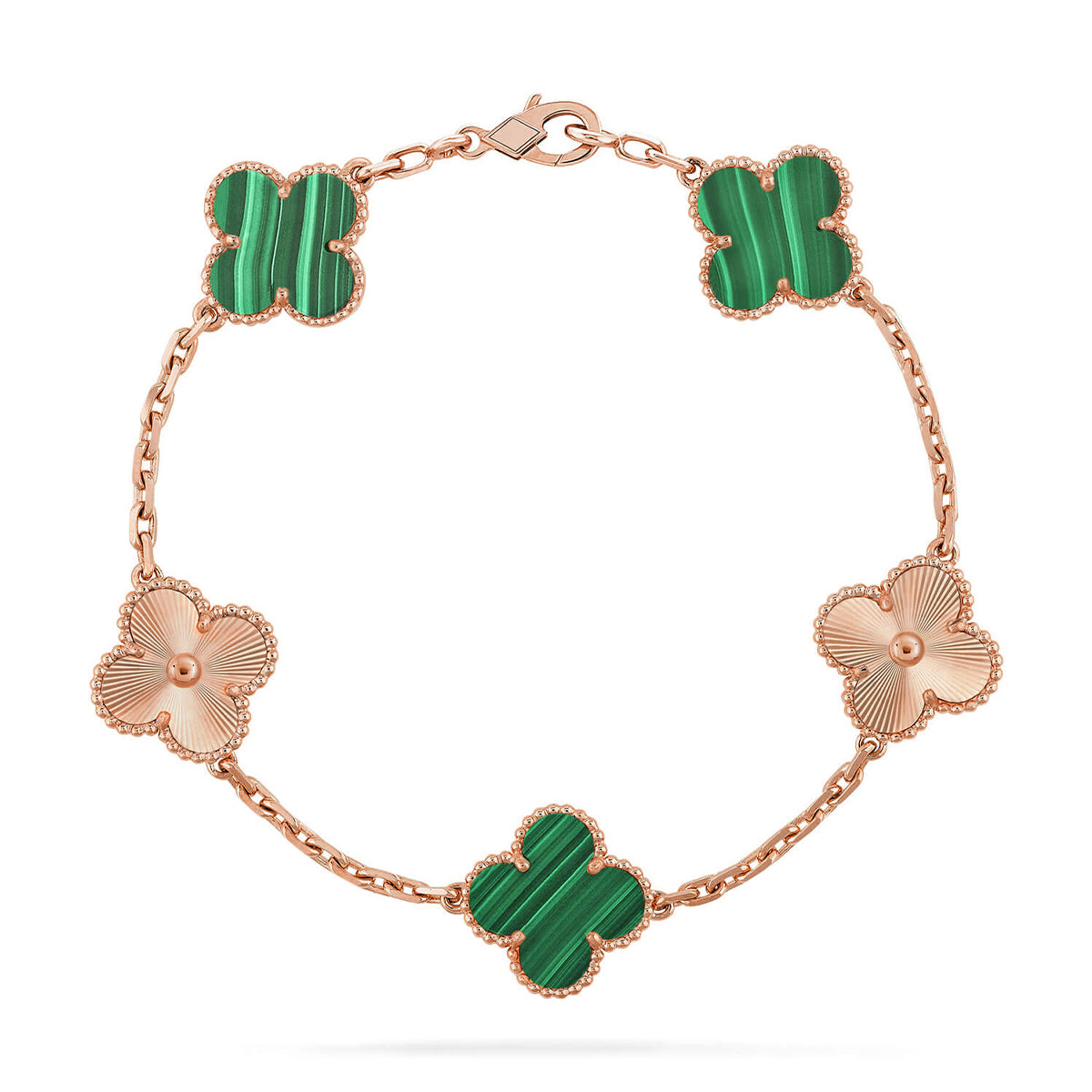 [OAK JURI] CLOVER 5 MOTIF MALACHITE BRACELET COLLECTION