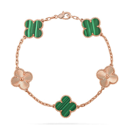 [OAK JURI] CLOVER 5 MOTIF MALACHITE BRACELET COLLECTION