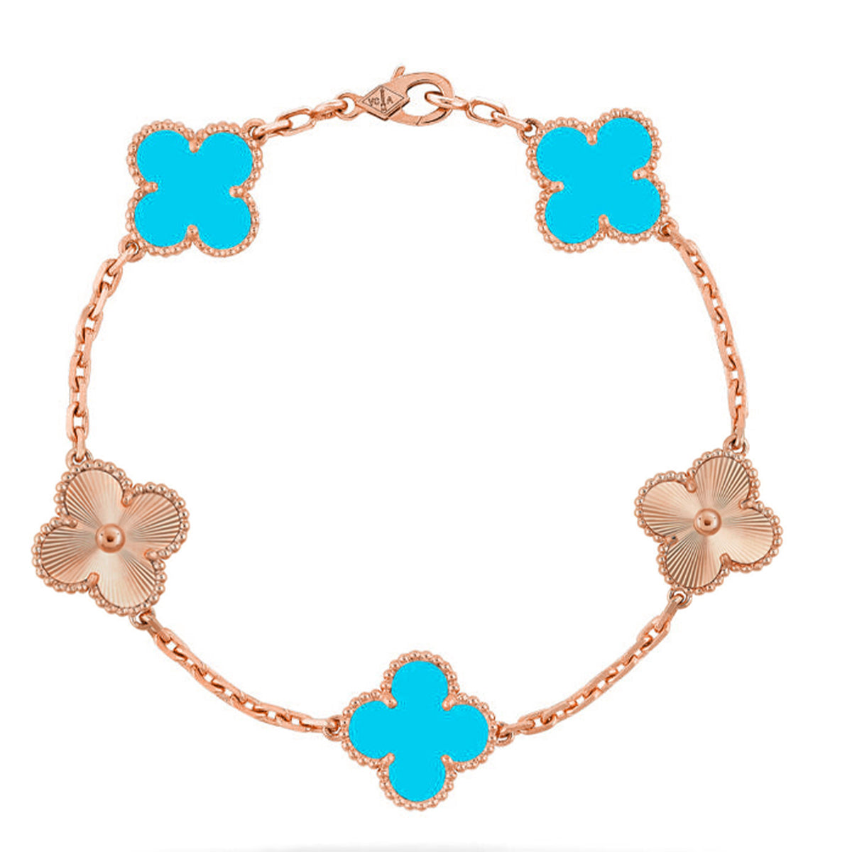 [OAK JURI] CLOVER 5 MOTIF TURQUOISE BRACELET COLLECTION