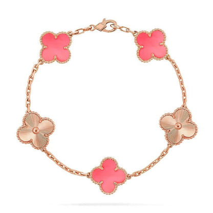 [OAK JURI] CLOVER 5 MOTIFS  PINK MOP BRACELET COLLECTION