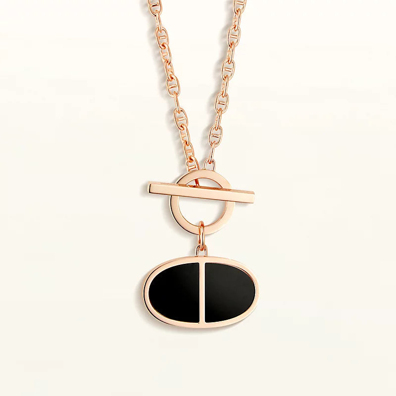 [OAK JURI]CHAINE VERSO BLACK CERAMIC NECKLACE