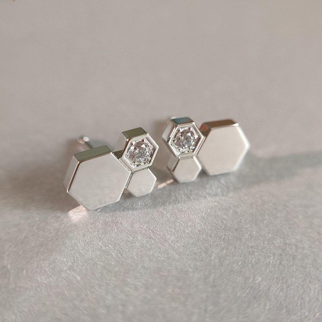 [OAK JURI]BEE LOVE SILVER DIAMOND EARRINGS