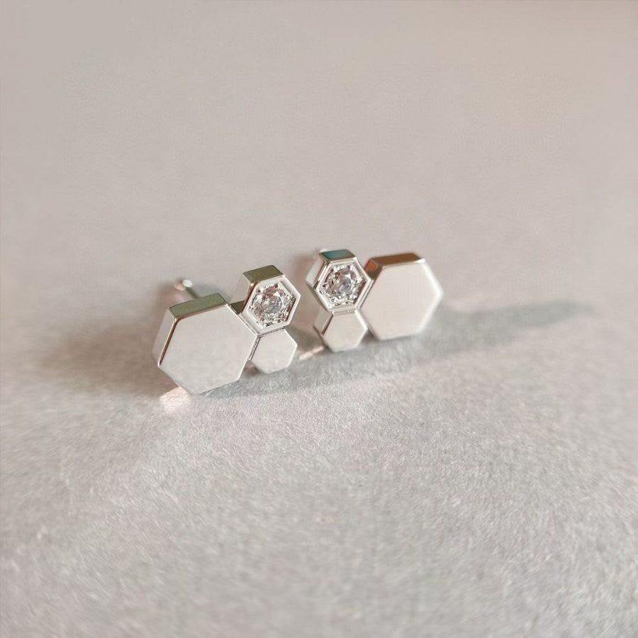 [OAK JURI]BEE LOVE SILVER DIAMOND EARRINGS