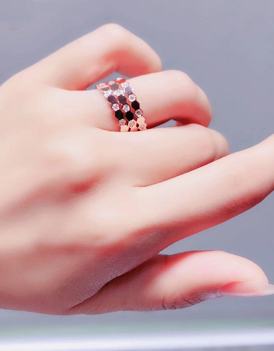 [OAK JURI]BEE LOVE RING PINK GOLD DIAMOND