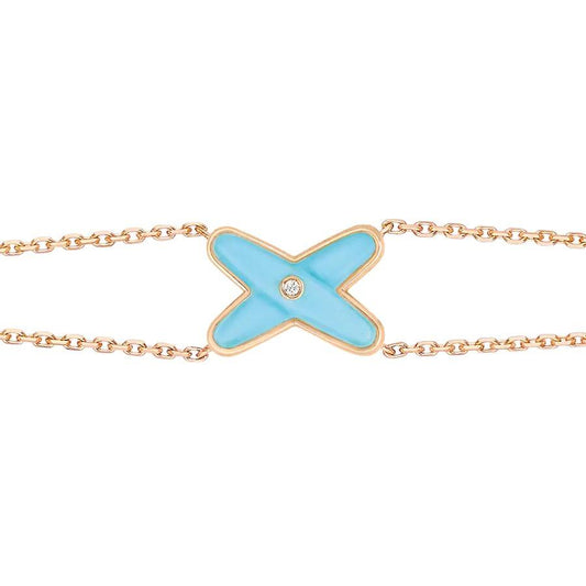 [OAK JURI]JEUX BRACELET TURQUOISE PINK GOLD 1 DIAMOND