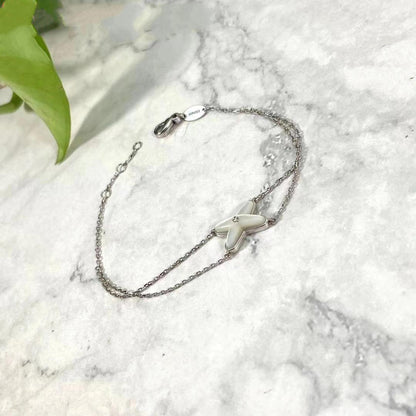 [OAK JURI]JEUX BRACELET WHITE MOP SILVER 1 DIAMOND