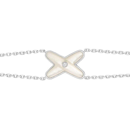 [OAK JURI]JEUX BRACELET WHITE MOP SILVER 1 DIAMOND