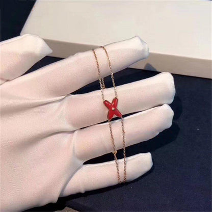 [OAK JURI]JEUX BRACELET CARNELIAN PINK GOLD 1 DIAMOND