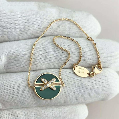[OAK JURI]JEUX DE BRACELET MALACHITE PINK GOLD DIAMONDS