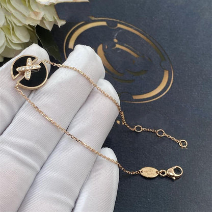 [OAK JURI]JEUX DE BRACELET ONYX PINK GOLD DIAMOND