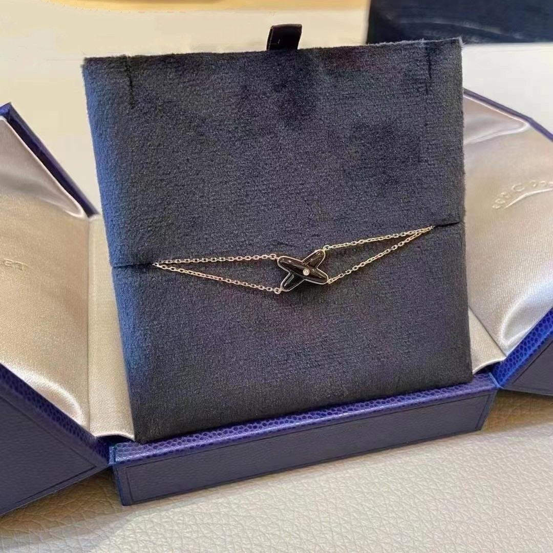 [OAK JURI]JEUX BRACELET ONYX PINK GOLD 1 DIAMOND