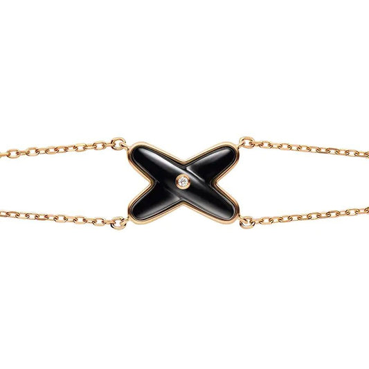 [OAK JURI]JEUX BRACELET ONYX PINK GOLD 1 DIAMOND