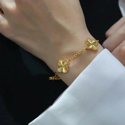 [OAK JURI]CLOVER 5 FLOWERS LASER BRACELET