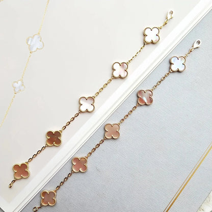 [OAK JURI] CLOVER 5 MOTIFS  PINK MOP BRACELET COLLECTION