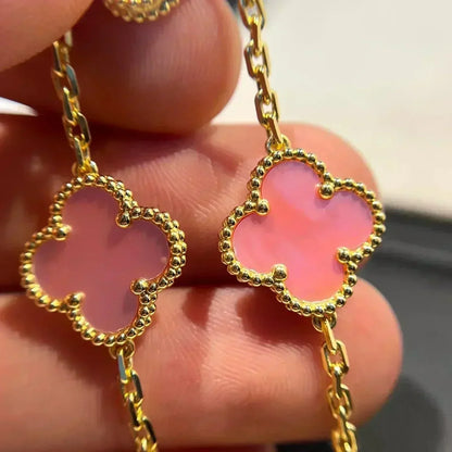 [OAK JURI] CLOVER 5 MOTIFS  PINK MOP BRACELET COLLECTION