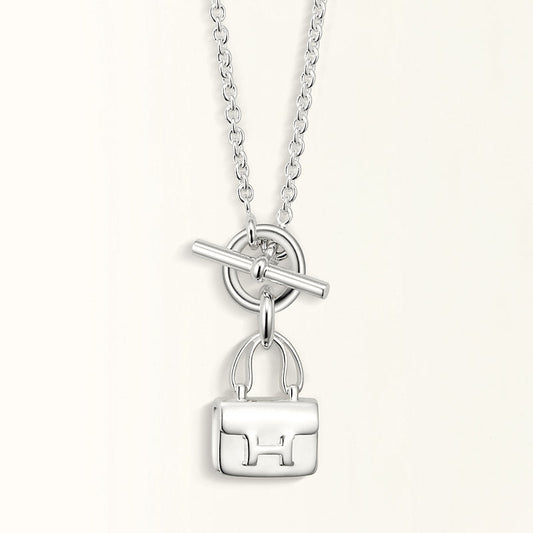[OAK JURI]POP H PEDANT SILVER NECKLACE