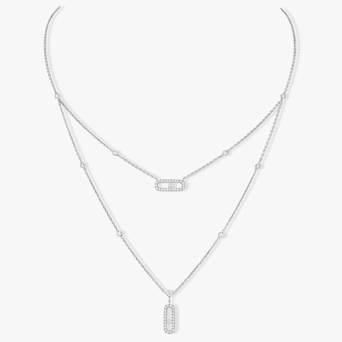 [OAK JURI]MOVE 2 ROW DIAMOND NECKLACE