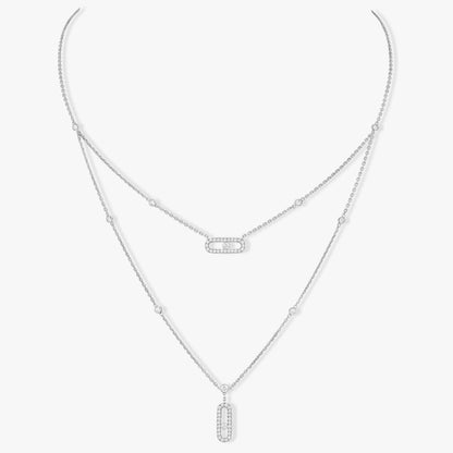 [OAK JURI]MOVE 2 ROW DIAMOND NECKLACE