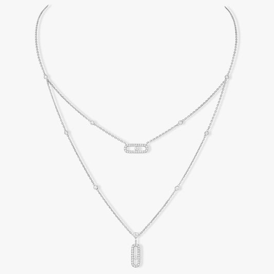 [OAK JURI]MOVE 2 ROW DIAMOND NECKLACE