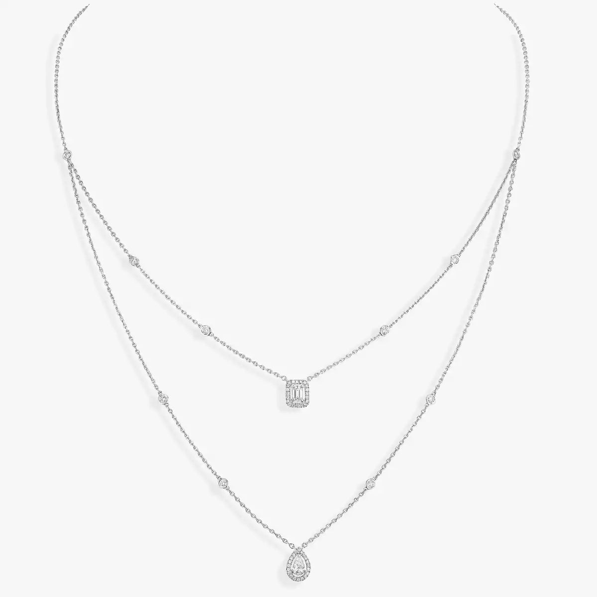 [OAK JURI]Diamond Necklace My Twin 2 Rows