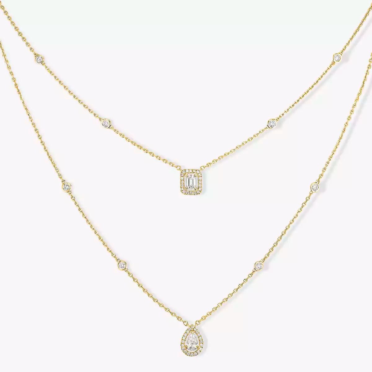 [OAK JURI]Diamond Necklace My Twin 2 Rows