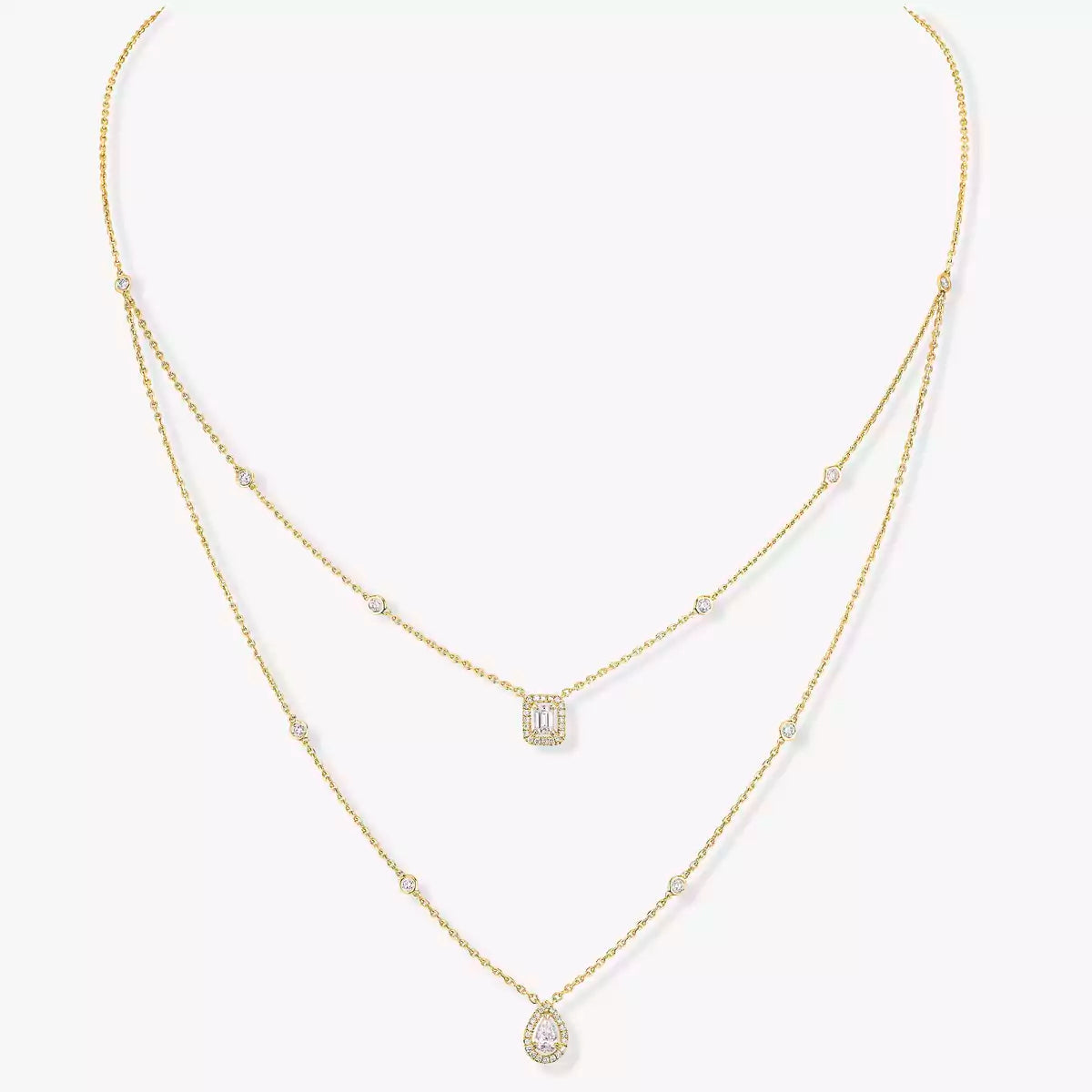 [OAK JURI]Diamond Necklace My Twin 2 Rows