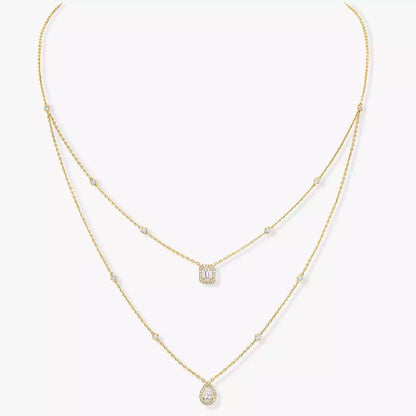 [OAK JURI]Diamond Necklace My Twin 2 Rows
