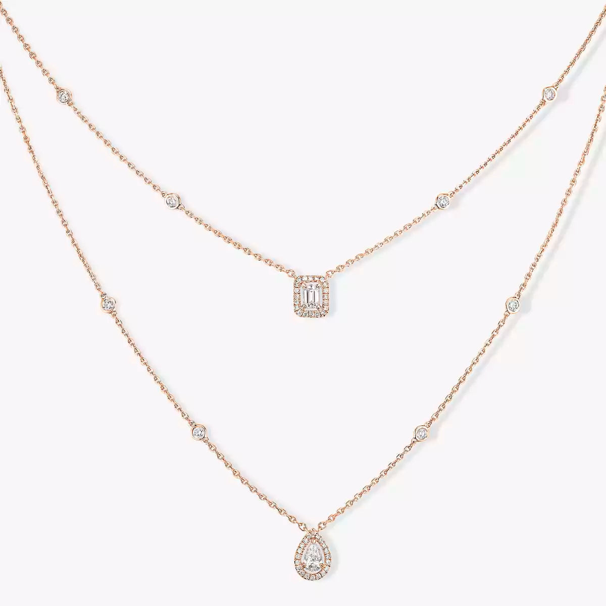[OAK JURI]Diamond Necklace My Twin 2 Rows