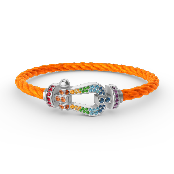 [OAK JURI]FORC LARGE HORSESHOE  COLORED DIAMOND BRACELET SILVER