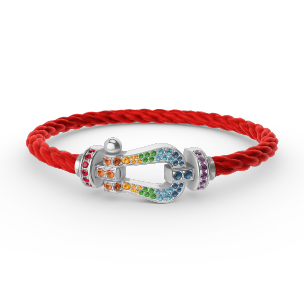 [OAK JURI]FORC LARGE HORSESHOE  COLORED DIAMOND BRACELET SILVER