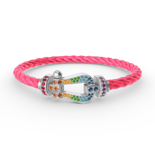 [OAK JURI]FORC LARGE HORSESHOE  COLORED DIAMOND BRACELET SILVER
