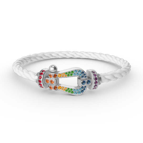 [OAK JURI]FORC LARGE HORSESHOE  COLORED DIAMOND BRACELET SILVER