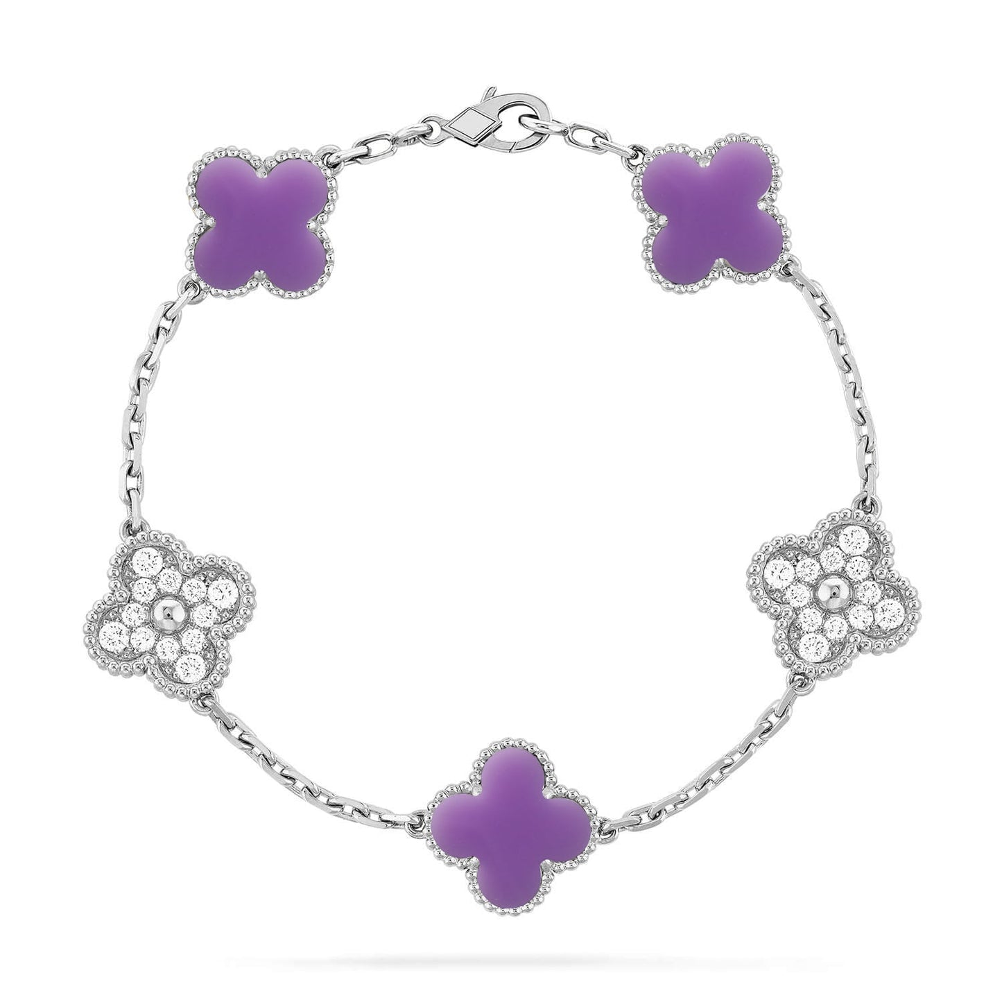 [OAK JURI]CLOVER 5 MOTIF LIGHT PURPLE BRACELET COLLECTION
