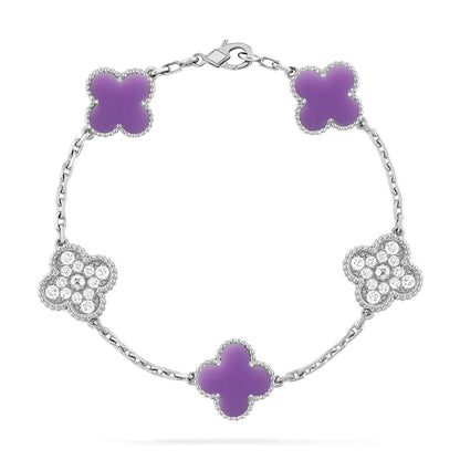 [OAK JURI]CLOVER 5 MOTIF LIGHT PURPLE BRACELET COLLECTION