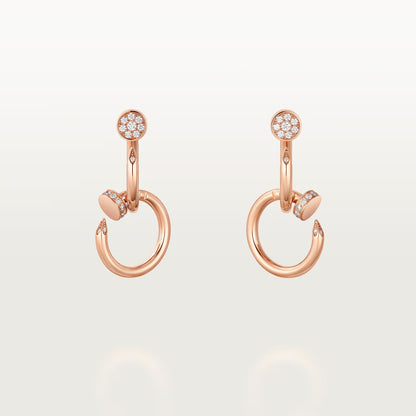 [OAK JURI]JUSTE HALF DIAMOND DOUBLE EARRINGS