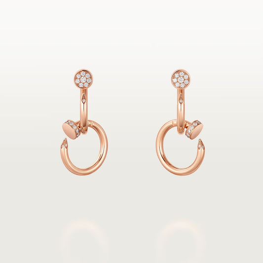 [OAK JURI]JUSTE HALF DIAMOND DOUBLE EARRINGS