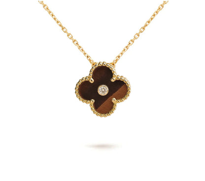 [OAK JURI]CLOVER 15MM DIAMOND SINGLE FLOWER NECKLACE COLLECTION
